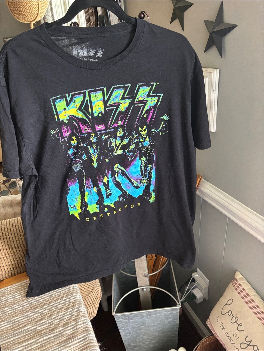 Kiss Destroyer T-shirt neon large